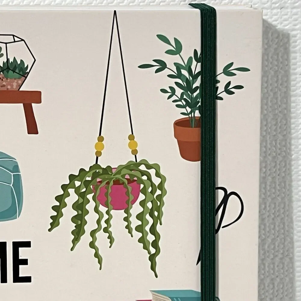 HOME is Where My PLANTS Are Hardcover Spiral Notebook Journal Pink Gold Lined